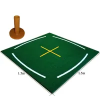 Tapis d'entraînement de golf - Caoutchouc écologique vert 1,5 m x 1,5 m