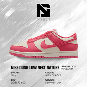 Nike Wmns Dunk Low Next Nature 'Aster Pink' Zapatos de skate de lujo para mujer, zapatillas informales con cordones - Product Image 6