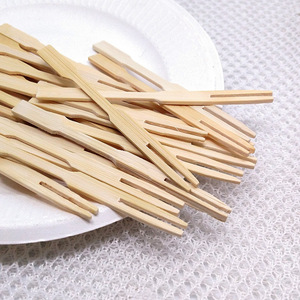 Palillos de bambú para frutas, postres, tenedores para fiestas, cubiertos desechables, color amarillo sólido ZJR-630 - Product Image 1