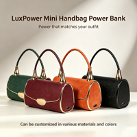 Batterie externe mini sac à main 10000 mAh, artisanat en cuir de qualité supérieure, charge rapide 22,5 W, capacité de la batterie 10000 mAh