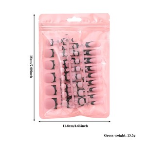 ZHI JIA 60 faux <span class=keywords><strong>ongles</strong></span> carrés courts français pour les orteils, en acrylique, couvrance totale, pour mains et pieds, ensemble d'<span class=keywords><strong>ongles</strong></span> à presser - Product Image 6