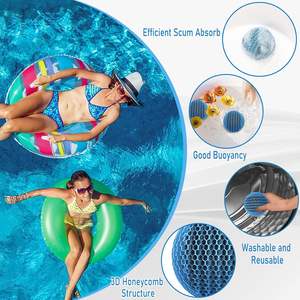 Lot de 2 boules absorbantes écologiques haute performance pour spa et piscine, réutilisables, éponges absorbantes d'huile, outil de nettoyage de la saleté lavable - Product Image 1