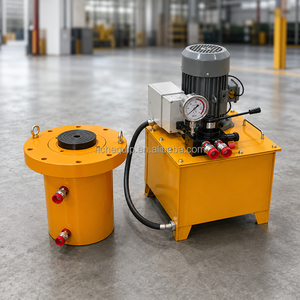Vérin hydraulique à bride 50T-1000T, système de levage sécurisé haute pression avec pompe électrique télécommandée pour extrusion push-pull - Product Image 4