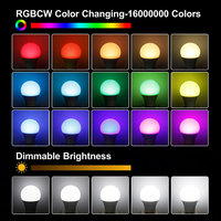 Meilleure ampoule LED intelligente WiFi Tuya RGBCW mini 9W 900LM E27 AC 85-265V avec 16 millions de couleurs, compatible Alexa et Google Assistant PST-WFA19