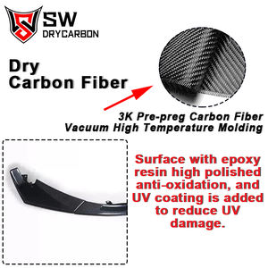 Lèvre avant en Fiber de carbone sèche SW pour BMW G80 M3 G82 G8X M4 Compétition Pare-chocs avant Splitter Spoiler inférieur Kit de carrosserie <span class=keywords><strong>2020</strong></span> + - Product Image 2