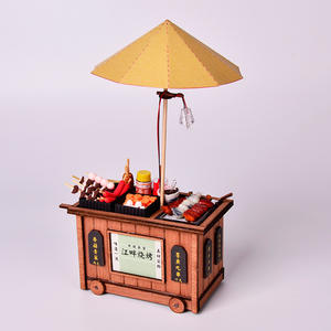 Modelo de juego de comida Retro creativa cabaña de madera ensamblada a mano adornos de Teatro de escena callejera china y japonesa juguetes y regalos DIY - Product Image 6