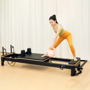 Máquina de Pilates Reformer de Aleación de Aluminio Blanca, Cama de Pilates Reformer - Product Image 1