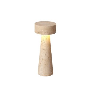 Lámpara de mesa de travertino estilo Wabi Sabi chino, con fuente de luz LED E27, para sala de estar, dormitorio, lámpara de noche de diseño. - Product Image 4