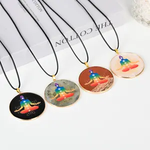 2404 painted jewelry natural crystal agate necklace female minority