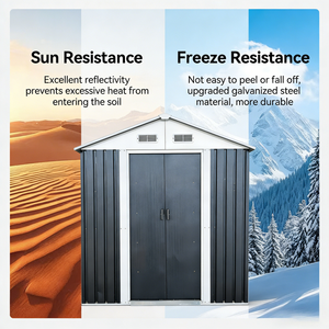 Caseta de Jardín Grande, Portátil, Ecológica, de Acero Galvanizado Resistente, con Doble Puerta, a Prueba de Decidencia, Duradera - Product Image 5