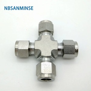 ข้อต่อสแตนเลสสตีล NBSANMINSE แบบสี่ทาง 316 ข้อต่อแบบอัดแรงดันสูงสำหรับระบบนิวเมติก - Product Image 2