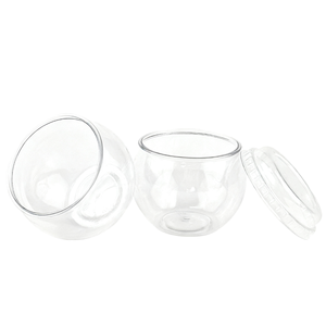 80ml Disposable Transparent Single Wall Spherical <b>Plastic</b> <b>Cups</b> Food Grade Mouth Dessert Mousse with Lid Juice Mineral Water - Product Image 4
