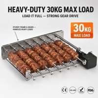 Grille de rôtissage pour kebab à 7 brochettes, rotation automatique motorisée, pour barbecue, shish kebab, fête en plein air