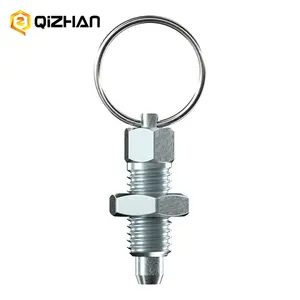 Whole Metal Carbon Steel Spring Pin Plunger Zinc Plated Black Oxide With Pull Ring Locking Indexing Screw Plunger