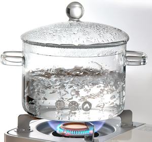 Grande Cocotte de Cuisine en Verre Borosilicate <span class=keywords><strong>Transparent</strong></span> à Double Anse - Product Image 1