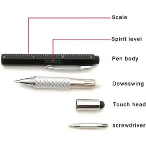 Best Selling 6 in 1 Tool Multi Function <b>Pen</b> <b>With</b> Print Logo <b>Stylus</b> Multifunction Multitool Multi-function Ballpoint Ball Gifts - Product Image 3