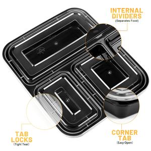 Vente en gros Boîte PP alimentaire jetable en plastique micro-ondable avec couvercles Bento Déjeuner Traiteur Conteneur d'emballage alimentaire à emporter à clapet - Product Image 3