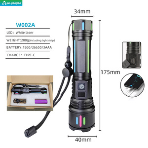 Cao lumen USB sạc LED Torch xách tay chiến thuật trekking dài chùm khoảng cách mạnh mẽ laser trắng cho các hoạt động ngoài trời - Product Image 2