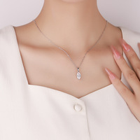 Collier pendentif Adodo 8 Niche Design 1Ct Moissanite en argent sterling S925, œil de cheval, luxe rhodié pour femmes, pour mariage