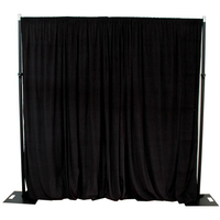 Support de toile de fond de mariage télescopique robuste, système de tuyau et de drapé-doubles barres transversales