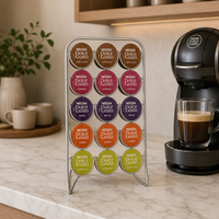 Support à capsules de café Cactus, 52 compartiments, double face, rotatif, en métal, organiseur de capsules de café, support de rangement pour capsules Nespresso, comptoir
