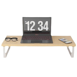 Support de moniteur en <span class=keywords><strong>bois</strong></span>, rehausseur de bureau, étagère simple pour ordinateur, organisateur de bureau - Product Image 5