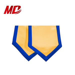 طباعة مخصصة أو شعار التطريز 60 "جامعة ساتان الذهب سرق التخرج وشاح مع التشذيب الأزرق - Product Image 3