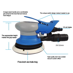Lijadora Orbital Aleatoria Neumática de Alta Eficiencia de 5 Pulgadas con Extracción de Polvo para Lijado Automotriz y de Madera - Product Image 4