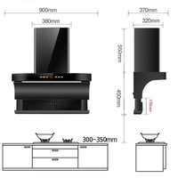 JIAYE Hotte de cuisine à grande aspiration Hotte de cuisine avec interrupteur tactile