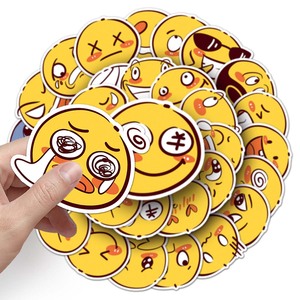 Adesivos Personalizados de Carro com 50 Unidades de Rosto Sorridente Amarelo, Decalques de Vinil à Prova d'Água para Vidros de Automóveis, Espelhos e Decoração Interna - Product Image 6