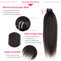 CLJhair-Lot de 3 mèches permanentes vierges noires péruviennes de 22 pouces, Yaki lisses, 100% cheveux humains avec frontal, grand stock