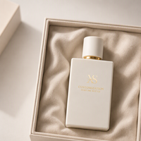 Flacon de parfum carré en verre blanc avec logo personnalisé, 30 ml, 50 ml, 100 ml, vaporisateur pour marque de parfum, cadeau, vente en gros
