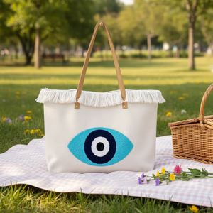 Nouveaux sacs fourre-tout en toile grande capacité, écologiques, motif Evil Eyes, sac à main, sac de voyage, sac de shopping en toile - Product Image 1