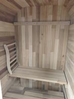 Nouveau style de sauna extérieur en cèdre rouge ou en pruche canadienne, sauna extérieur en forme de cube à vendre