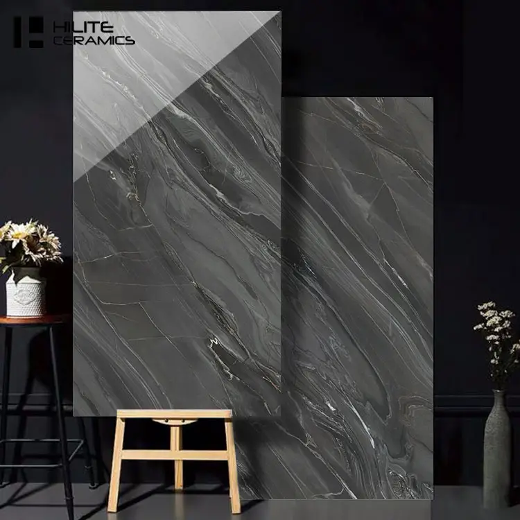 New Products 750*1500mm Non Slip For Tthe Terrace Black Luxury Marble Tiles