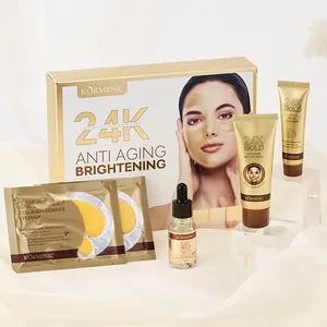 KORMESIC Private Label Moisturizing Anti-aging Face Care Beauty Facial Kit Organic Whitening Korean 24K Gold Skin Care Set New
