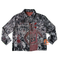 Veste d'hiver pour hommes Custom Anime Basketball Streetwear Tapisserie Clothing Plus Size Zip up Coat Zipper Tapestry Jacket