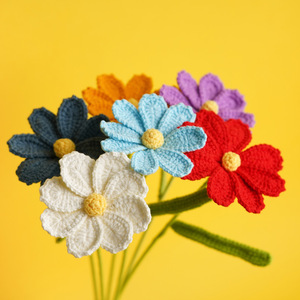 Fleurs artificielles en fil de laine faites à la main, Cosmos, décorations pour la Saint-Valentin, la fête des enseignants - Product Image 2