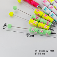 Stylo créatif DIY multicolore en pâte polymère, orné de nœuds et de perles entièrement serties de diamants, pour diffusion en direct transfrontalière, avec perles à poser, idéal comme cadeau ou en boîte surprise.