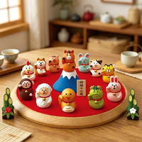 Figurines en résine de cheval Daruma Maneki Neko, faites à la main, peintes à la main, porte-bonheur du zodiaque, décoration de la maison, cadeau du nouvel an, pyramide