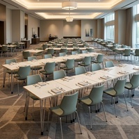 Table à manger moderne en acier inoxydable durable et écologique conforme aux normes ANSI/BIFMA pour les bureaux et les restaurants