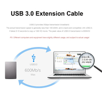 Hochwertiges Typ-A-Stecker-Buchse-Kabel Stecker-Buchse 5-Gbit/s-Daten übertragung für Tastatur/Maus USB 3.0-Verlängerungskabel