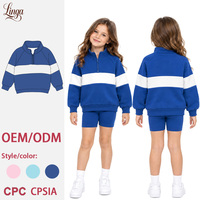 Sweat-shirt personnalisé en coton pour filles, avec blocs de couleur, col montant, demi-zip, manches longues, pour usage quotidien