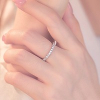 Bague Éternité Complète Personnalisée en Argent Sterling 925 et Moissanite, Vente en Gros Direct Usine, Bande D VVS1 pour Femme, Fournitures de Fabrication