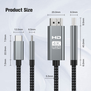 <span class=keywords><strong>USB</strong></span>-C Loại C để Cáp HDMI (tùy chỉnh)-4K 30Hz HDTV Adapter kết nối điện thoại với <span class=keywords><strong>TV</strong></span> với <span class=keywords><strong>USB</strong></span> 3.1 - Product Image 4