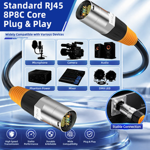 สายแลน OEM Shielded Cat5e SFTP แบบมีเกราะป้องกัน หัวต่อโลหะแบบยืดหยุ่นสูง RJ45 สำหรับระบบไฟและเสียงเวทีงานอีเว้นท์ - Product Image 4