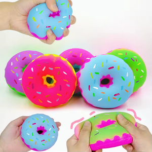 ของเล่นบีบคลายเครียดแบบใหม่ นุ่มฟู บีบได้ ลดความเครียด ของเล่นโดนัทกลม - Product Image 4