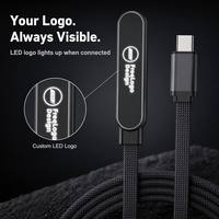 Câble de charge USB-C personnalisé avec logo LED, 60W 240W, charge rapide, Type C vers C et A+C vers C, pour cadeau promotionnel d'entreprise