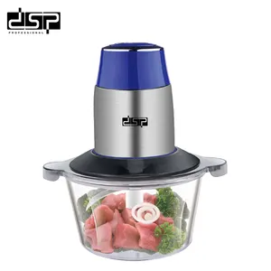 DSP-trituradora de cuencos de vidrio de 1.7L para cocina, picadora eléctrica de acero inoxidable para carne, jengibre, verduras, procesador de alimentos