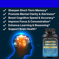 Capsules de suppléments végétaliens naturels à base de plantes, formule OEM en gros sous marque privée, pour le soutien de la santé cérébrale et cognitive (nootropique)